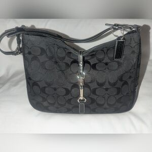 Coach Vintage Soho Black Signature Hamilton  Shoulder Bag Y2K